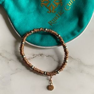 Copper and Silver mixed Metal rustic cuff bracelet